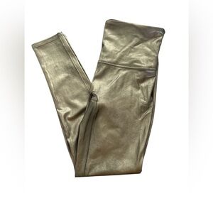 SPANX black metallic sheen leggings size Large